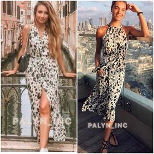 Zara | Dresses | Zara Leopard Print Halter Neck Dress | Poshmark